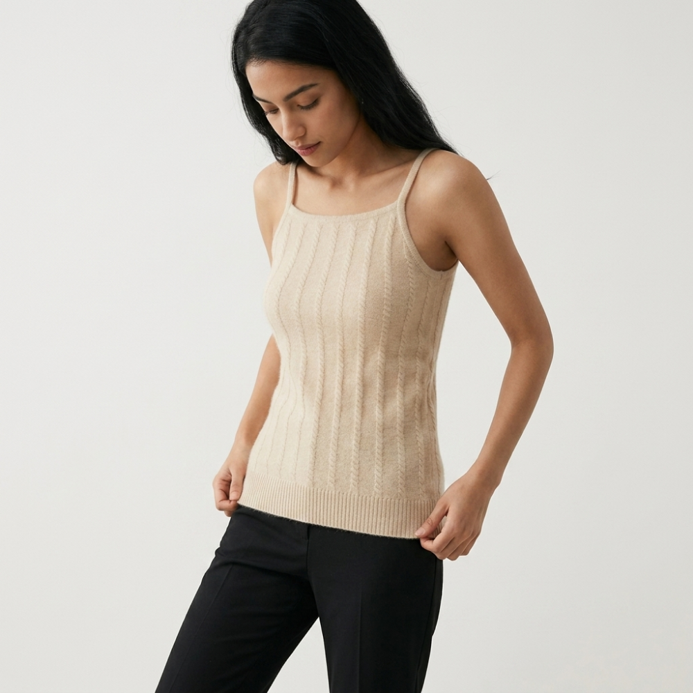 Oakenshield – Cashmere Wool Camisole — Beige