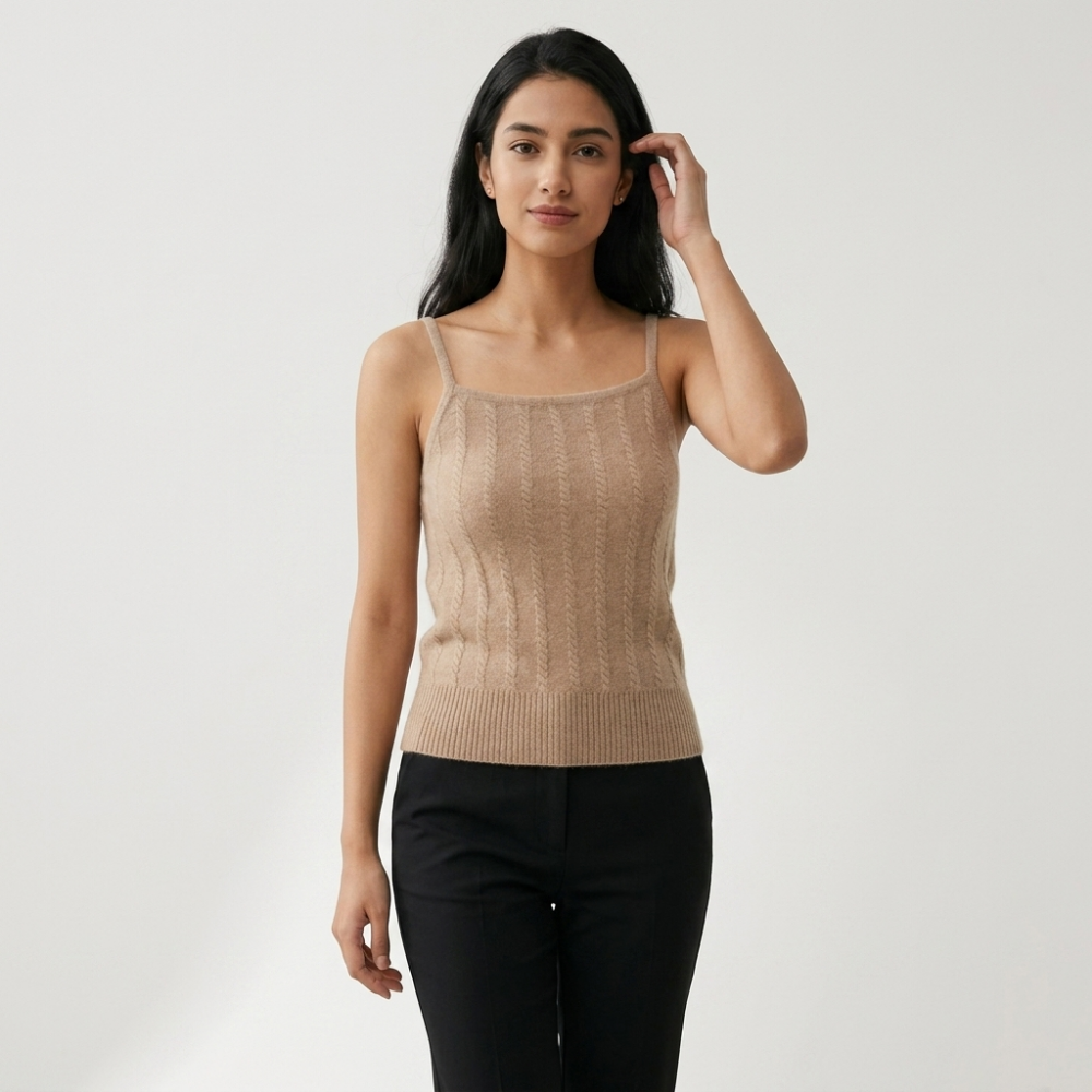 Oakenshield – Cashmere Wool Camisole — Light khaki