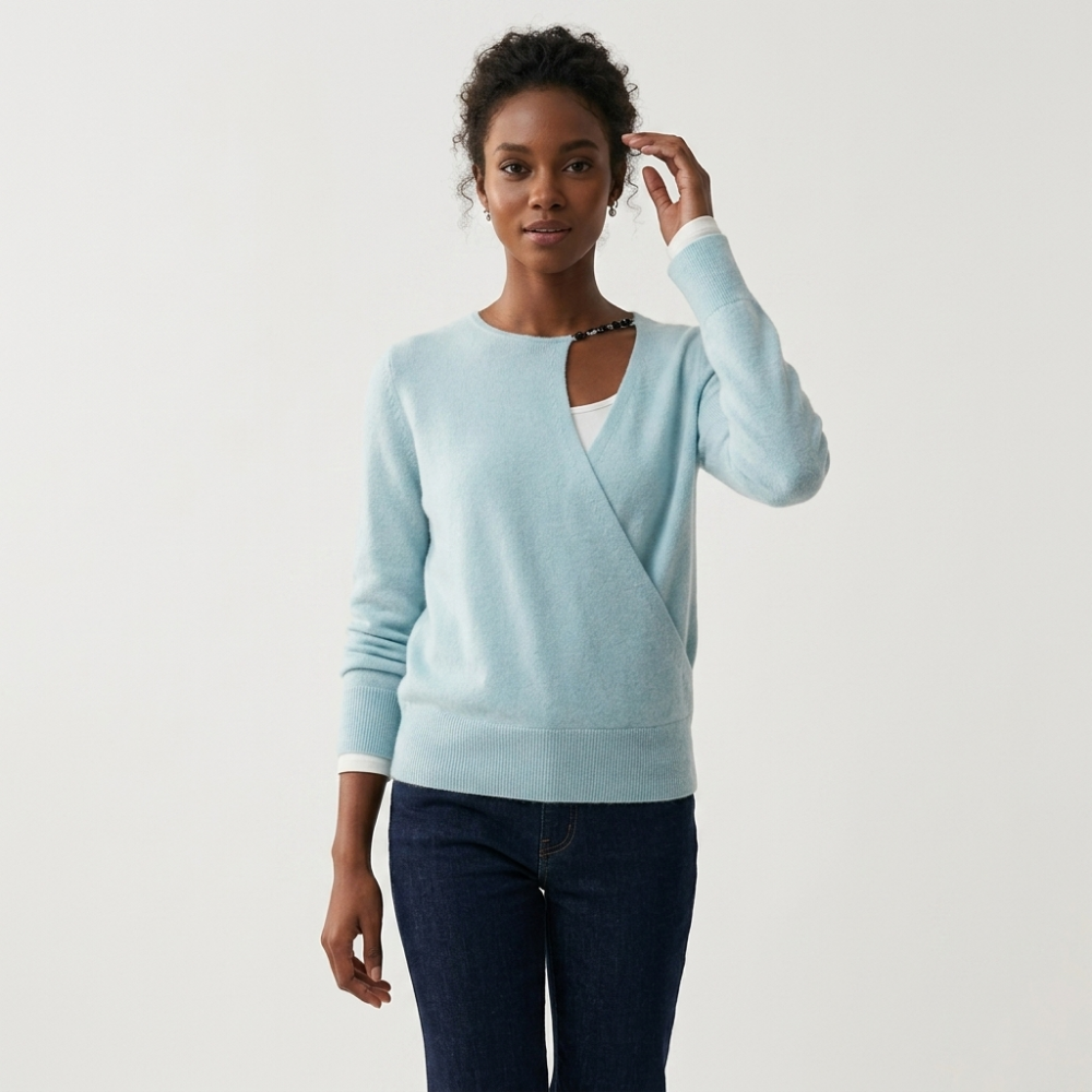 Sylvana – Cashmere Wool Sweater — Light Blue