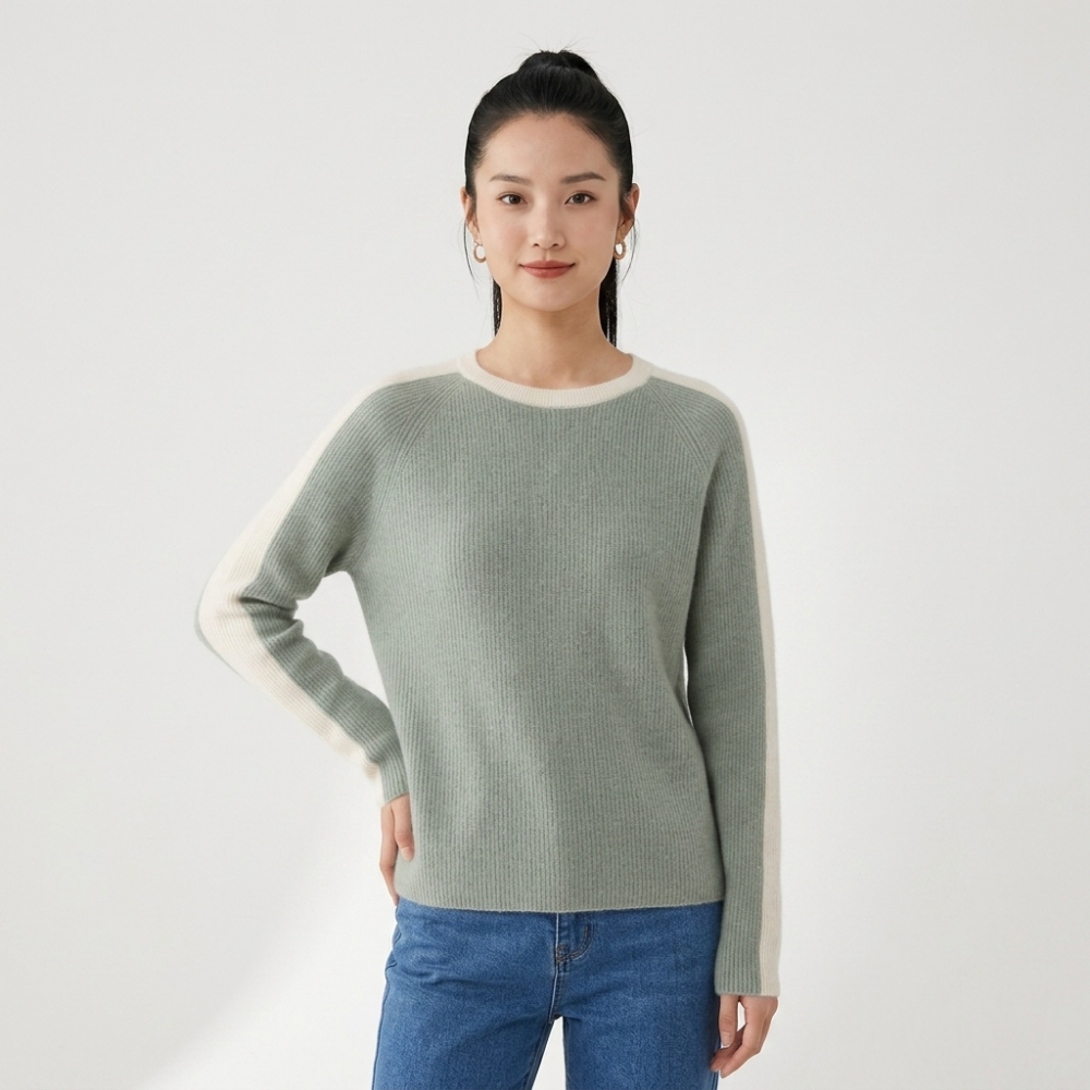 Vesper – Cashmere Wool Sweater — Gray Green