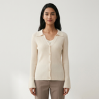 Emberhollow – Cashmere Wool Cardigan — Beige