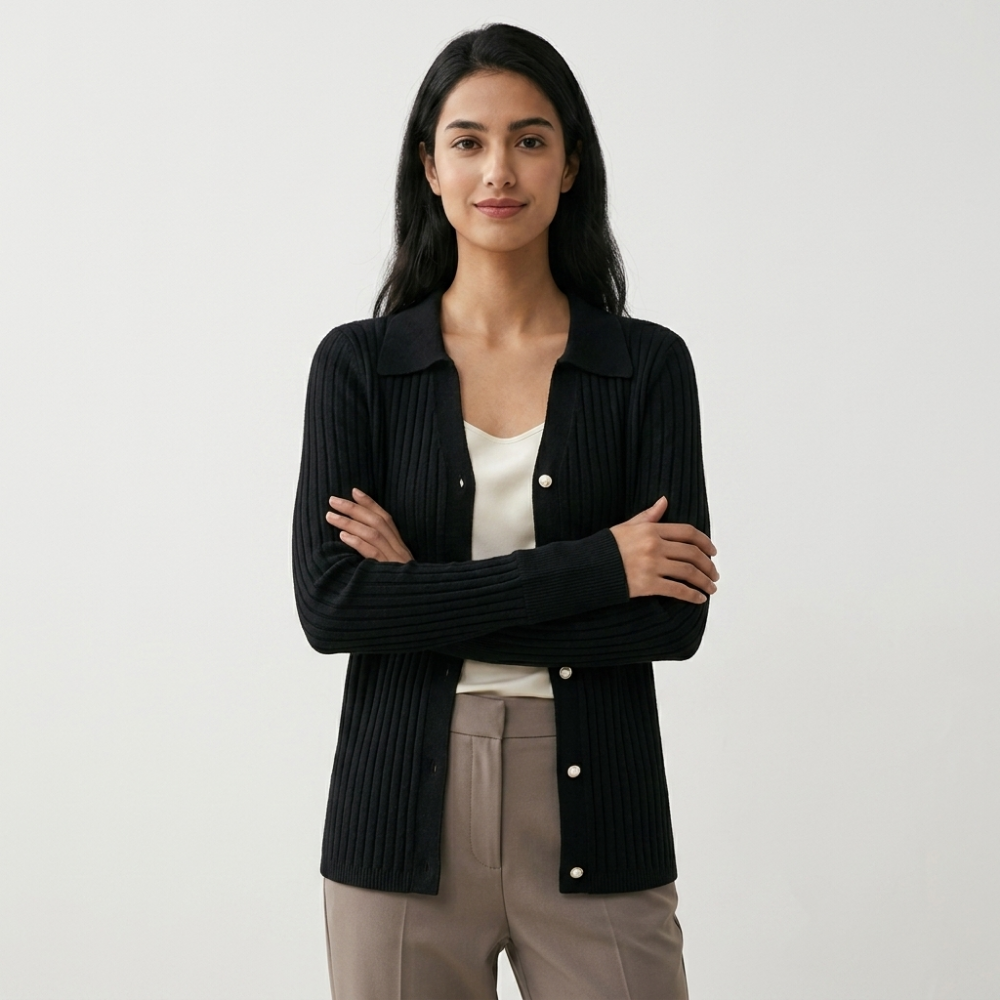 Emberhollow – Cashmere Wool Cardigan — Black