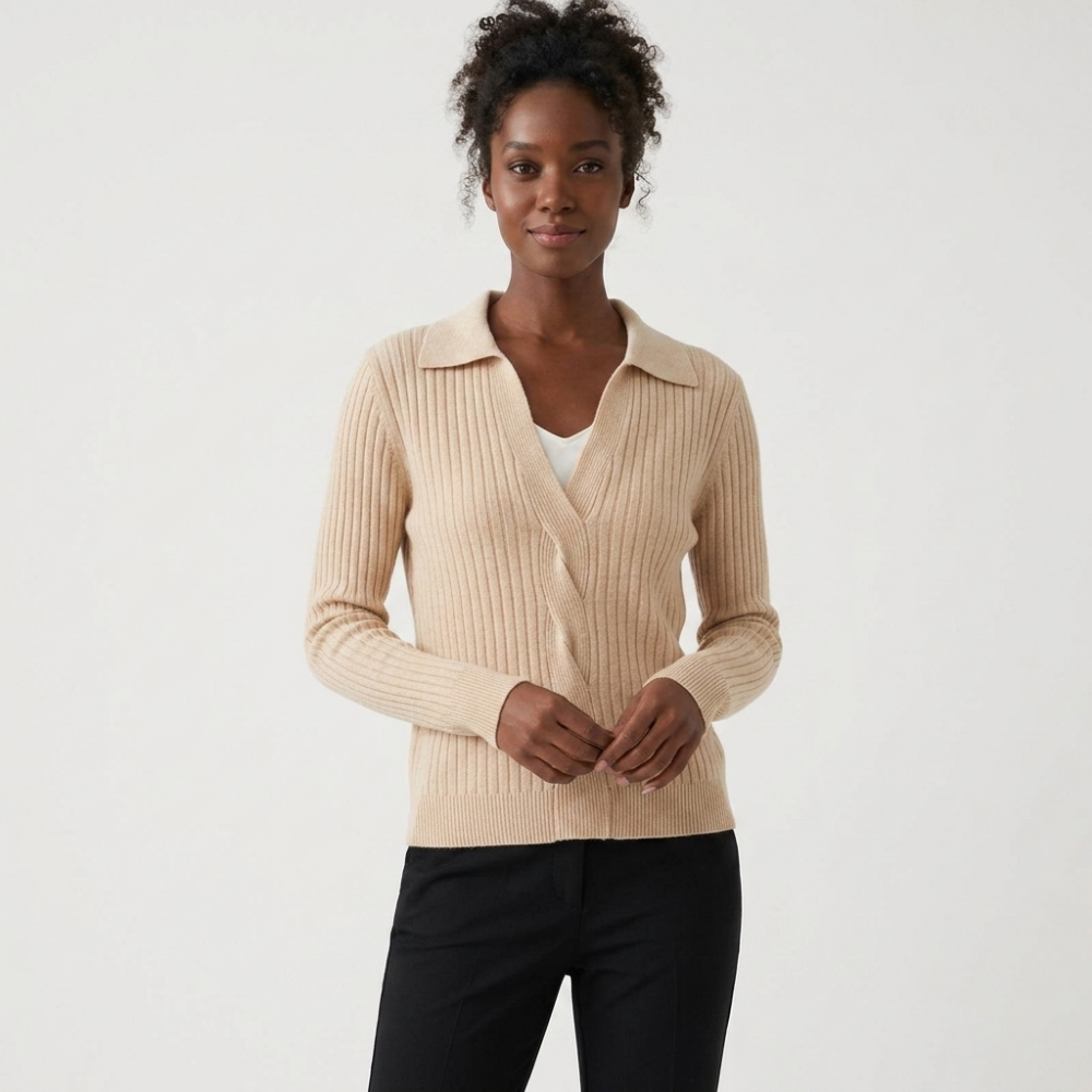 Oaktwist – Cashmere Wool Cardigan — Beige