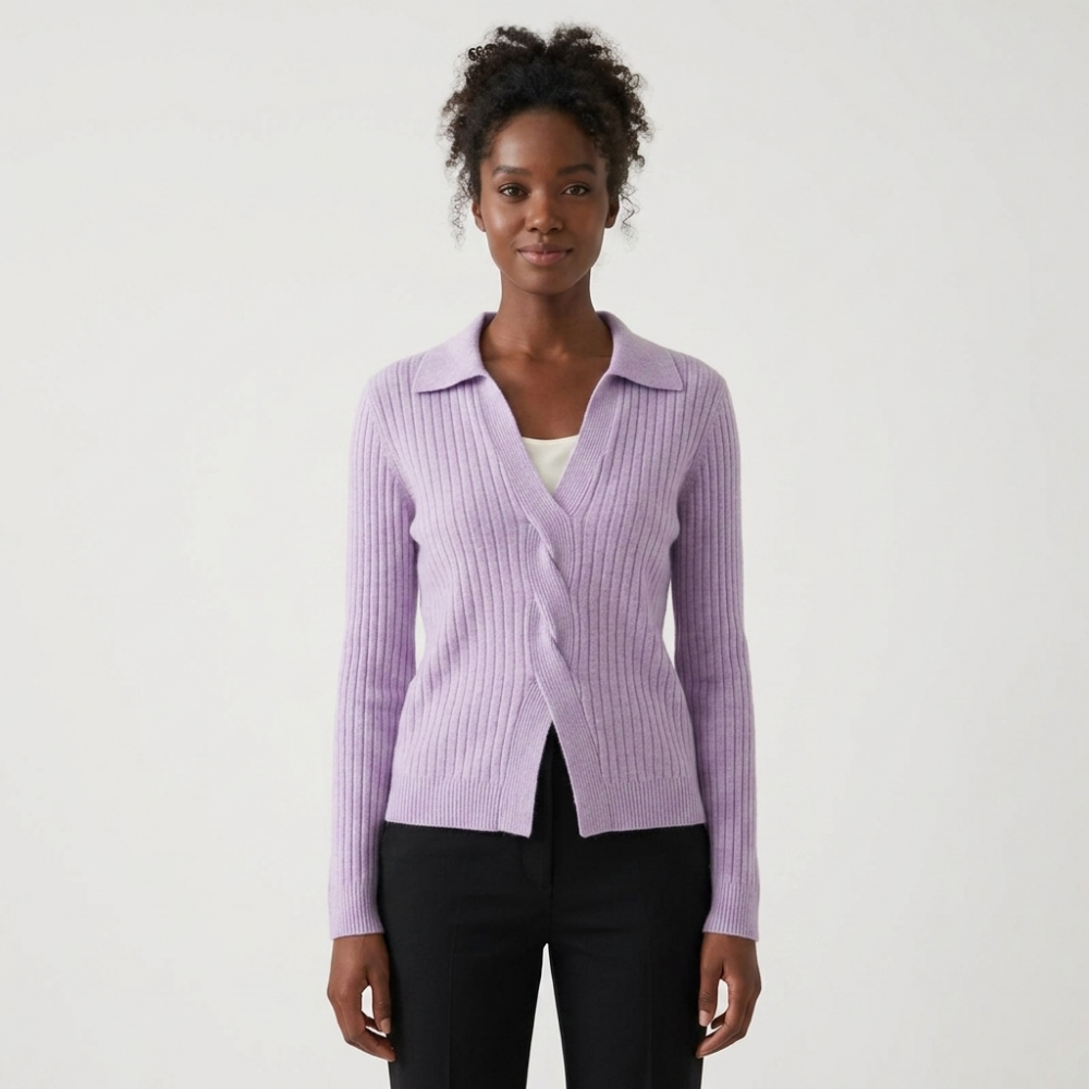 Oaktwist – Cashmere Wool Cardigan — Purple