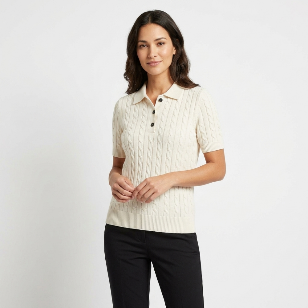 Driftknot – Cashmere Wool Polo — White