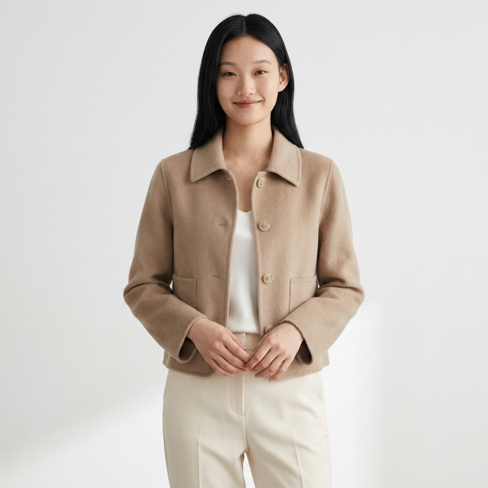 Valethread – Cashmere Wool Blazer — Light khaki