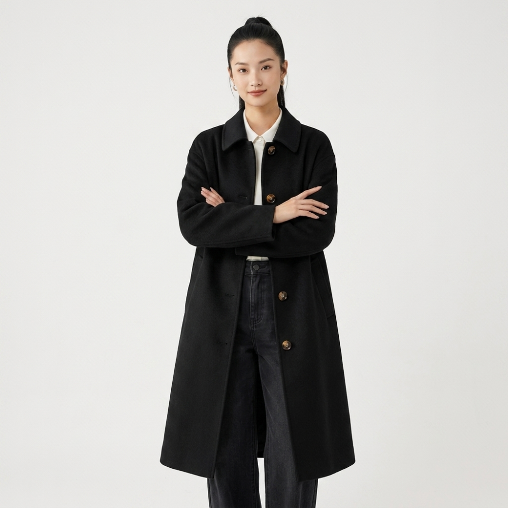Heathward – Cashmere Wool Coat — Black