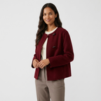 Zinnia – Cashmere Wool Jacket — Wine Red