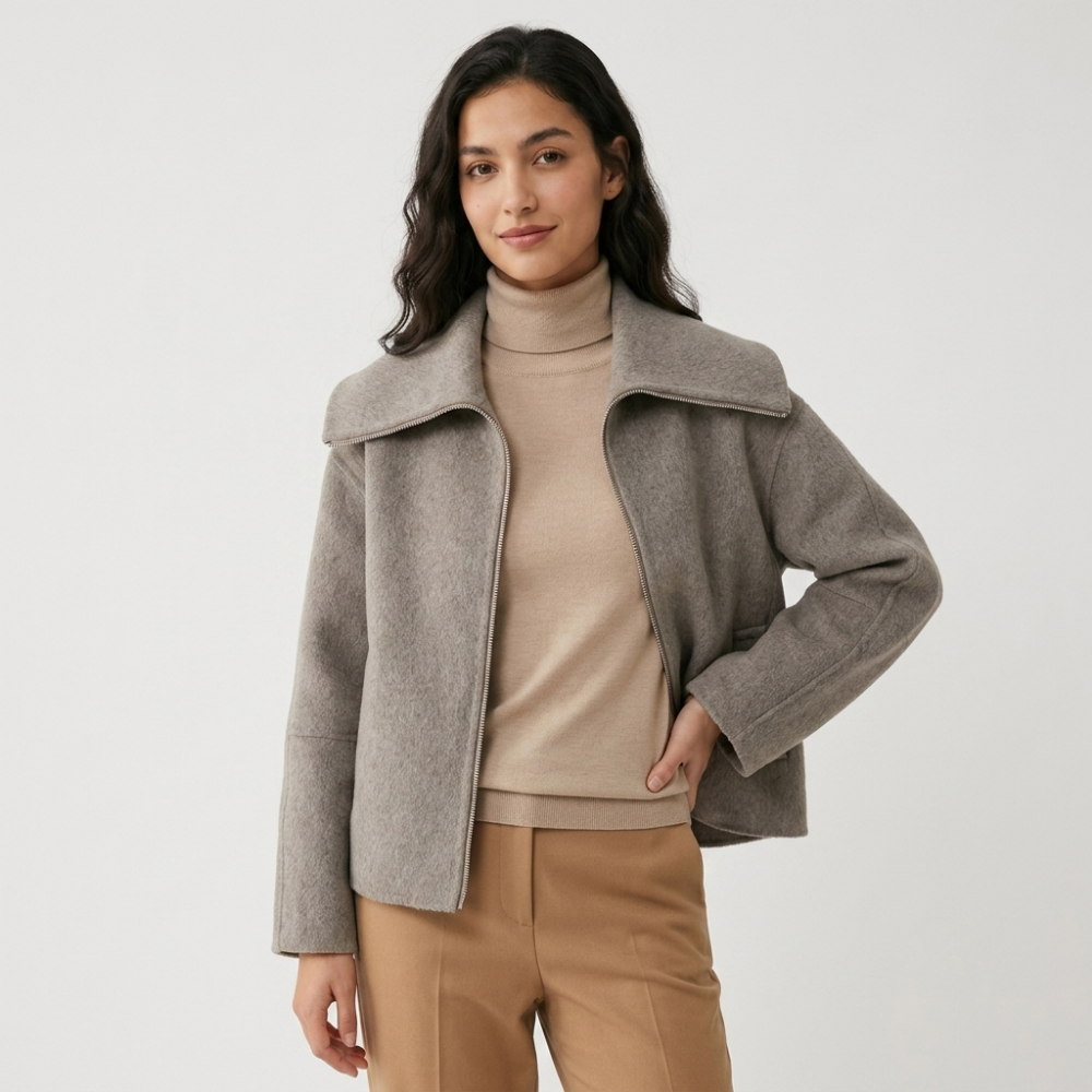 Hallowood – Cashmere Wool Jacket — Brown Gray