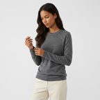 Brooklane – Cashmere Wool Long-Sleeve Top — Gray