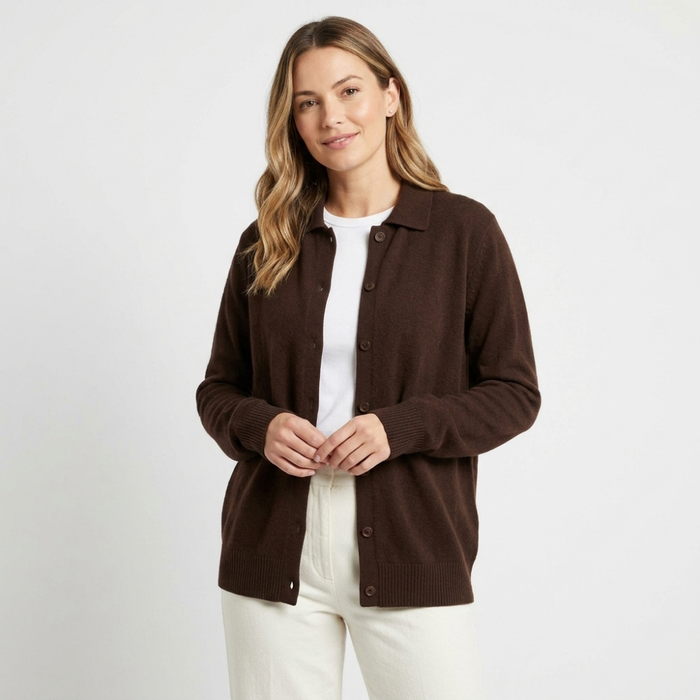 Briarfield – Cashmere Wool Cardigan — Brown