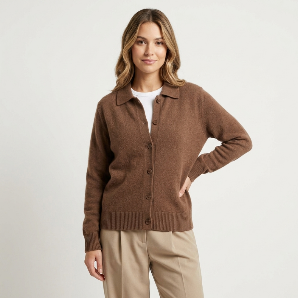 Briarfield – Cashmere Wool Cardigan — Brown