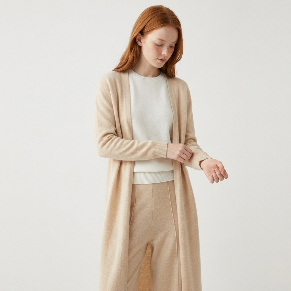 Cloudreach – Cashmere Wool Cardigan — Beige