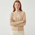 Greyhaven – Cashmere Wool Cardigan — Beige