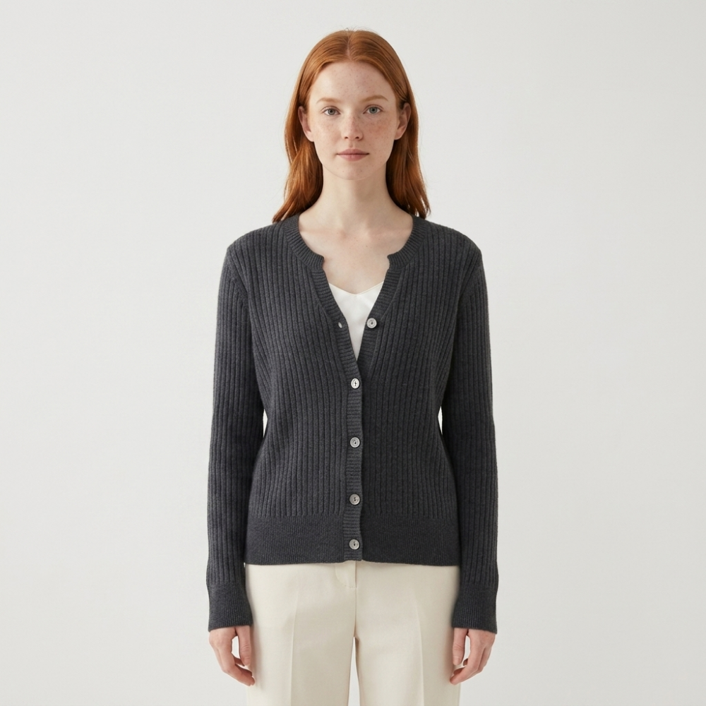 Greyhaven – Cashmere Wool Cardigan — Gray