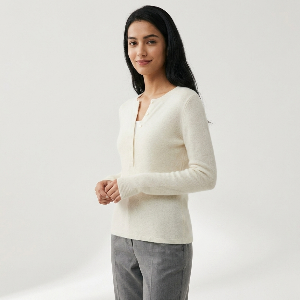 Crosshaven – Cashmere Wool Sweater — White