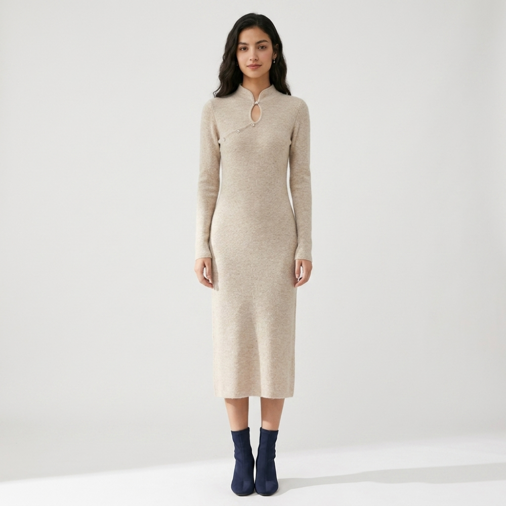 Eastline – Wool Dress — Light khaki