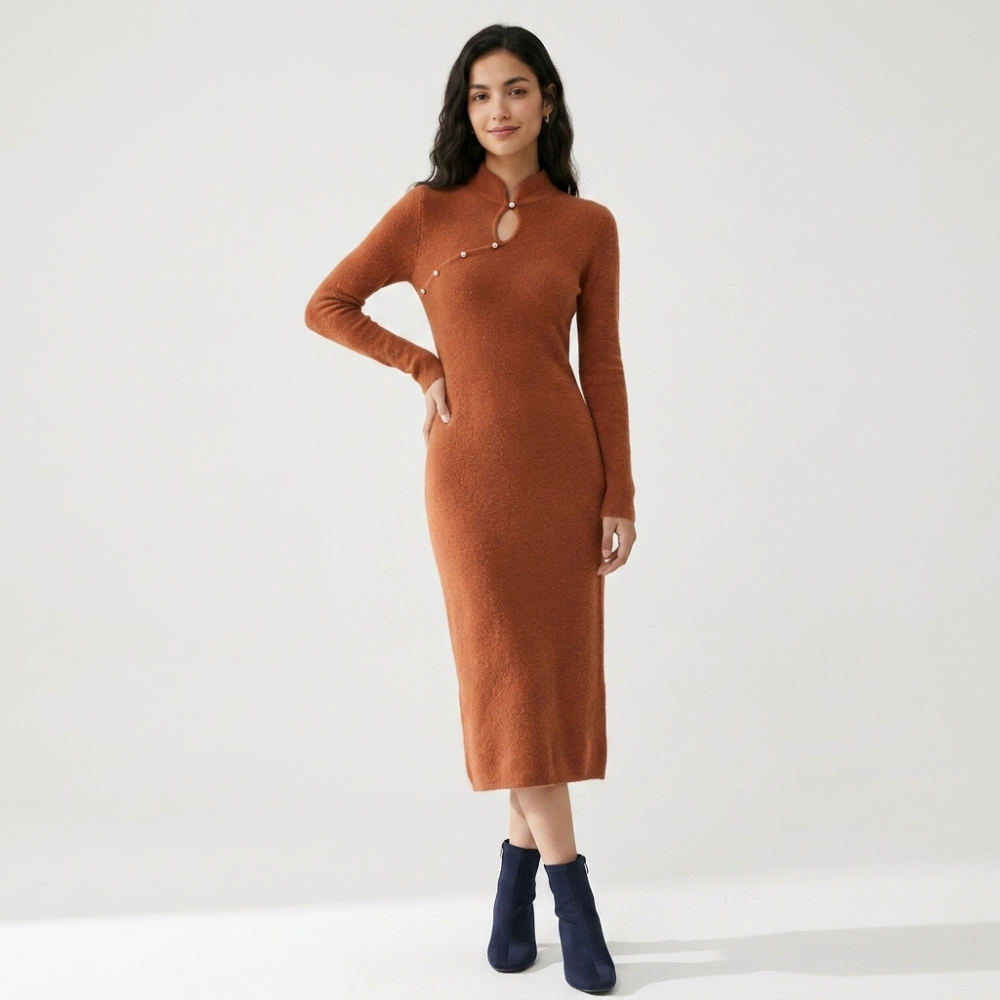 Eastline – Wool Dress — Orange