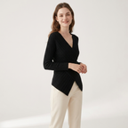 Crossveil – Cashmere Wool Top — Black