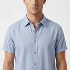 Santino – Cotton Relaxed Short Sleeve Shirt - Hilltop Nord