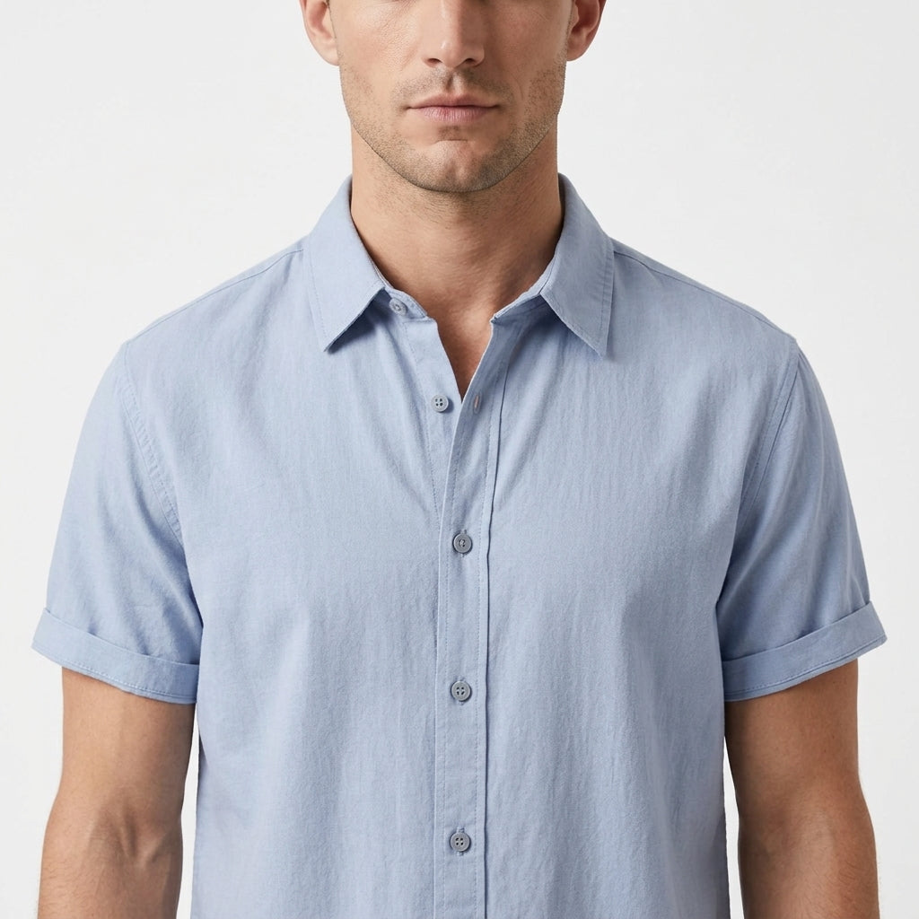 Santino – Cotton Relaxed Short Sleeve Shirt - Hilltop Nord