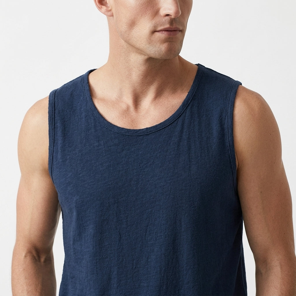 Emil – 50% Linen Blend Relaxed Sleeveless Top - Hilltop Nord