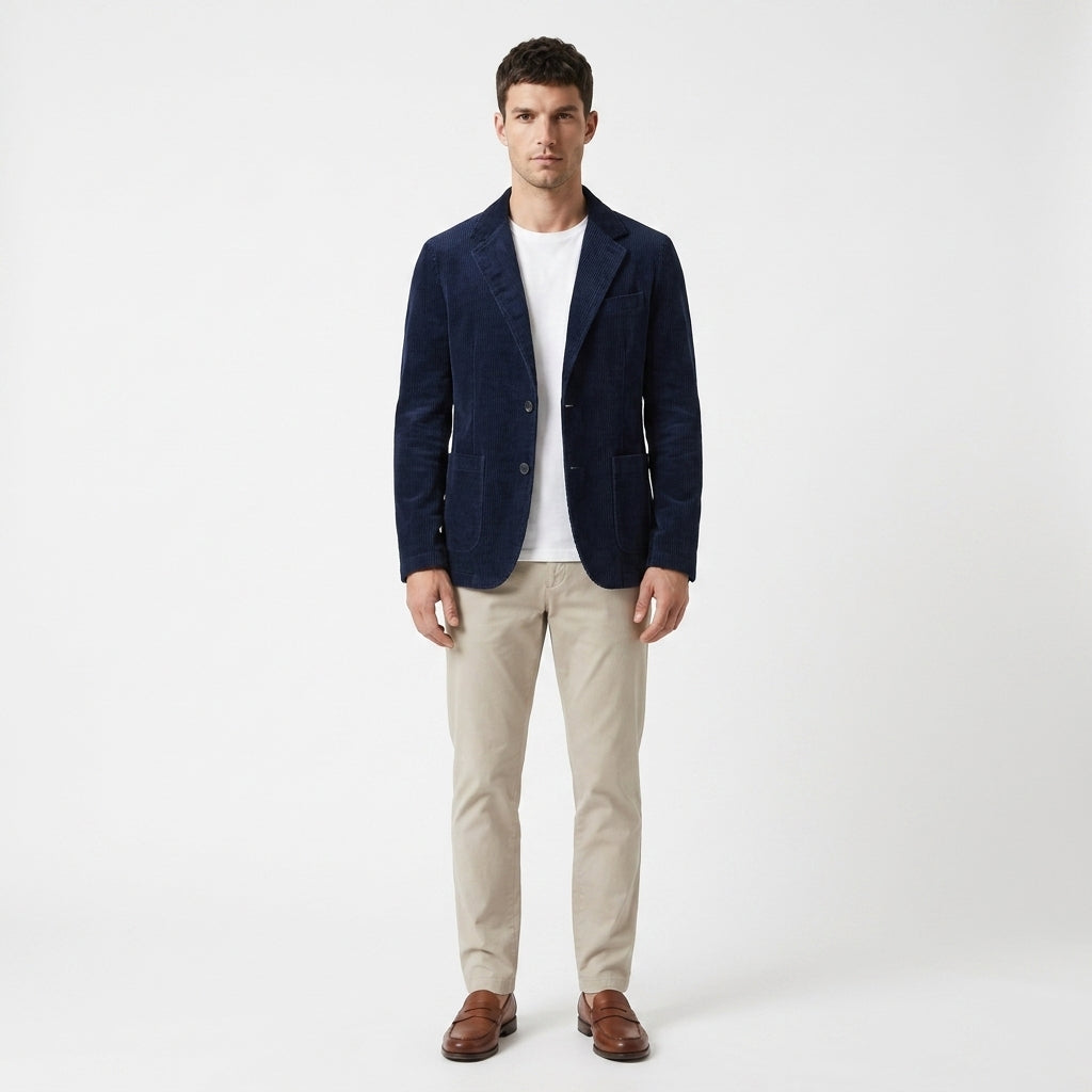 Falk – 100% Cotton Corduroy Notch Lapel Blazer - Hilltop Nord