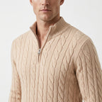 Soren – 100% Cotton Cable Knit Half Zip Sweater - Hilltop Nord