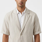 Tavio – 70% Ramie Drop-Shoulder Short Sleeve Blazer - Hilltop Nord