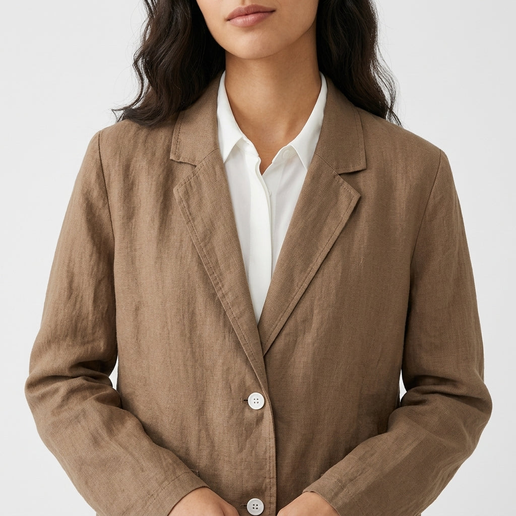 Esme – 95% Hemp Cropped Single-Breasted Blazer - Hilltop Nord