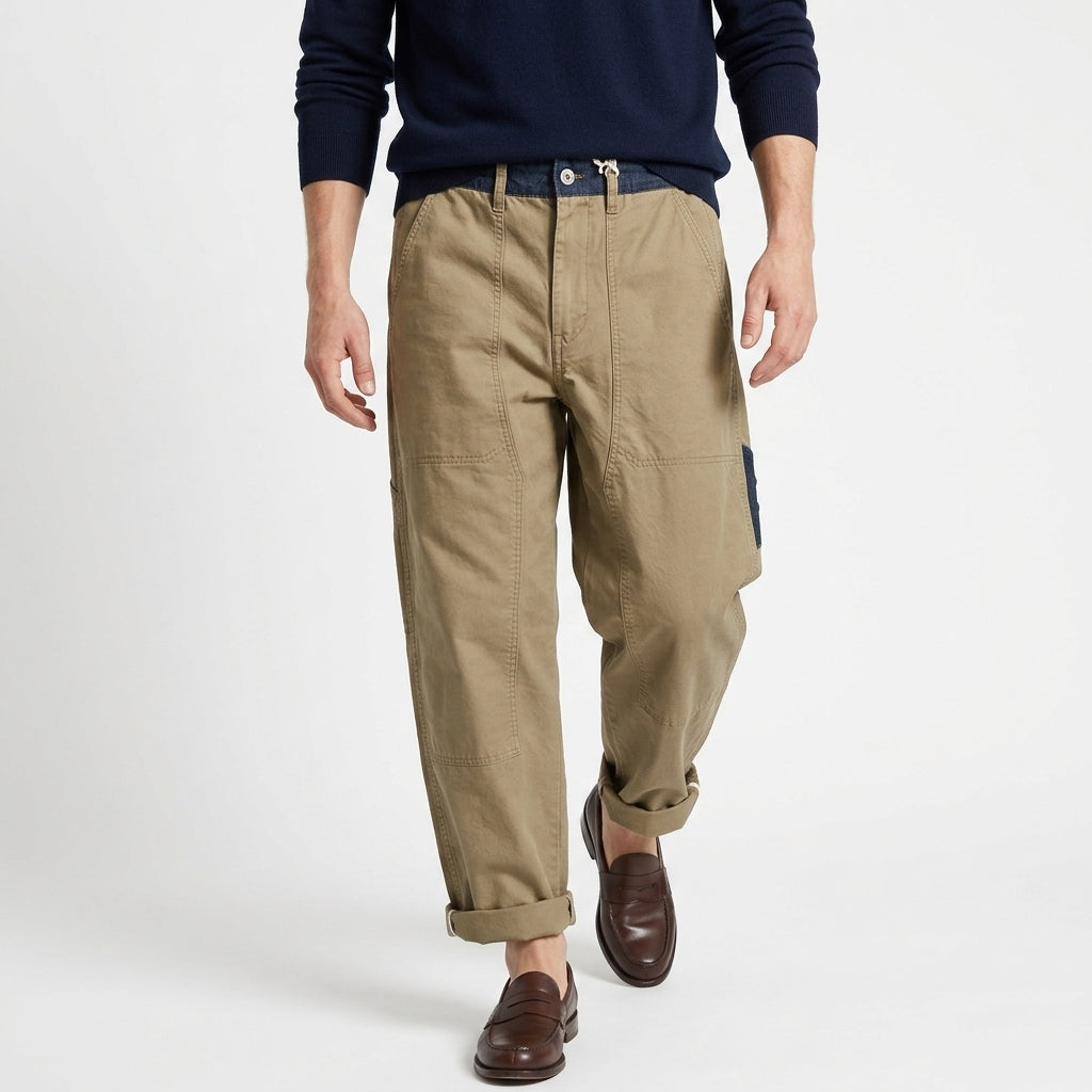 Nero – 100% Cotton Relaxed Cargo Trousers - Hilltop Nord