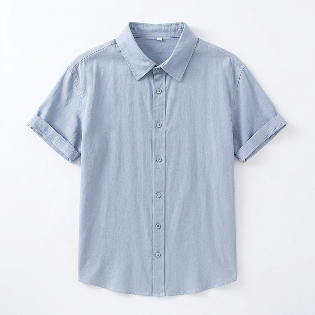 Santino – Cotton Relaxed Short Sleeve Shirt - Hilltop Nord