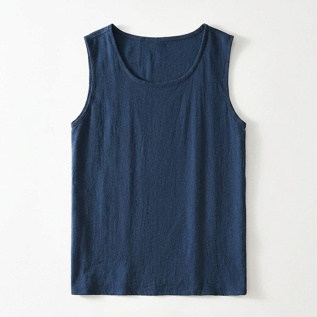 Emil – 50% Linen Blend Relaxed Sleeveless Top - Hilltop Nord
