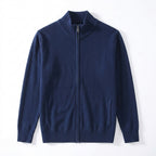 Arno – 100% Cotton Full Zip Stand-Collar Cardigan - Hilltop Nord