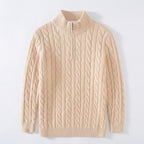 Soren – 100% Cotton Cable Knit Half Zip Sweater - Hilltop Nord