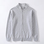 Leif – 100% Cotton Ribbed Zip Cardigan Sweater - Hilltop Nord
