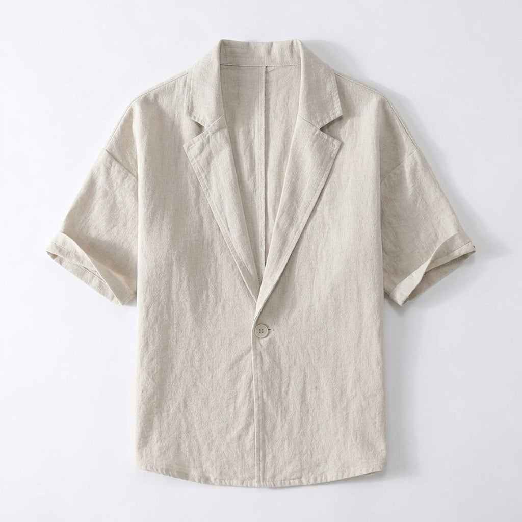 Tavio – 70% Ramie Drop-Shoulder Short Sleeve Blazer - Hilltop Nord