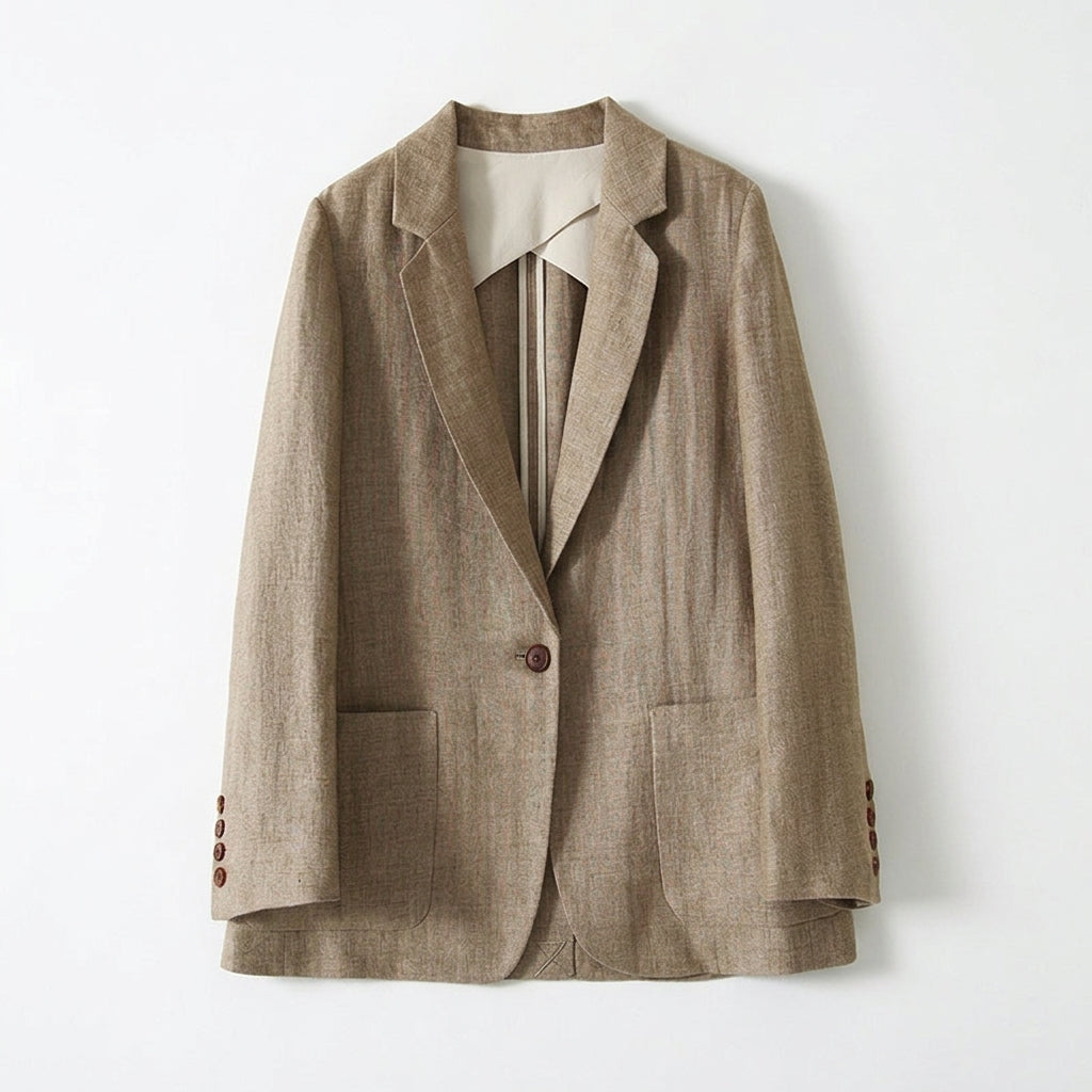 Odile – Linen Relaxed Notch Lapel Blazer - Hilltop Nord