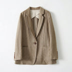 Odile – Linen Relaxed Notch Lapel Blazer - Hilltop Nord