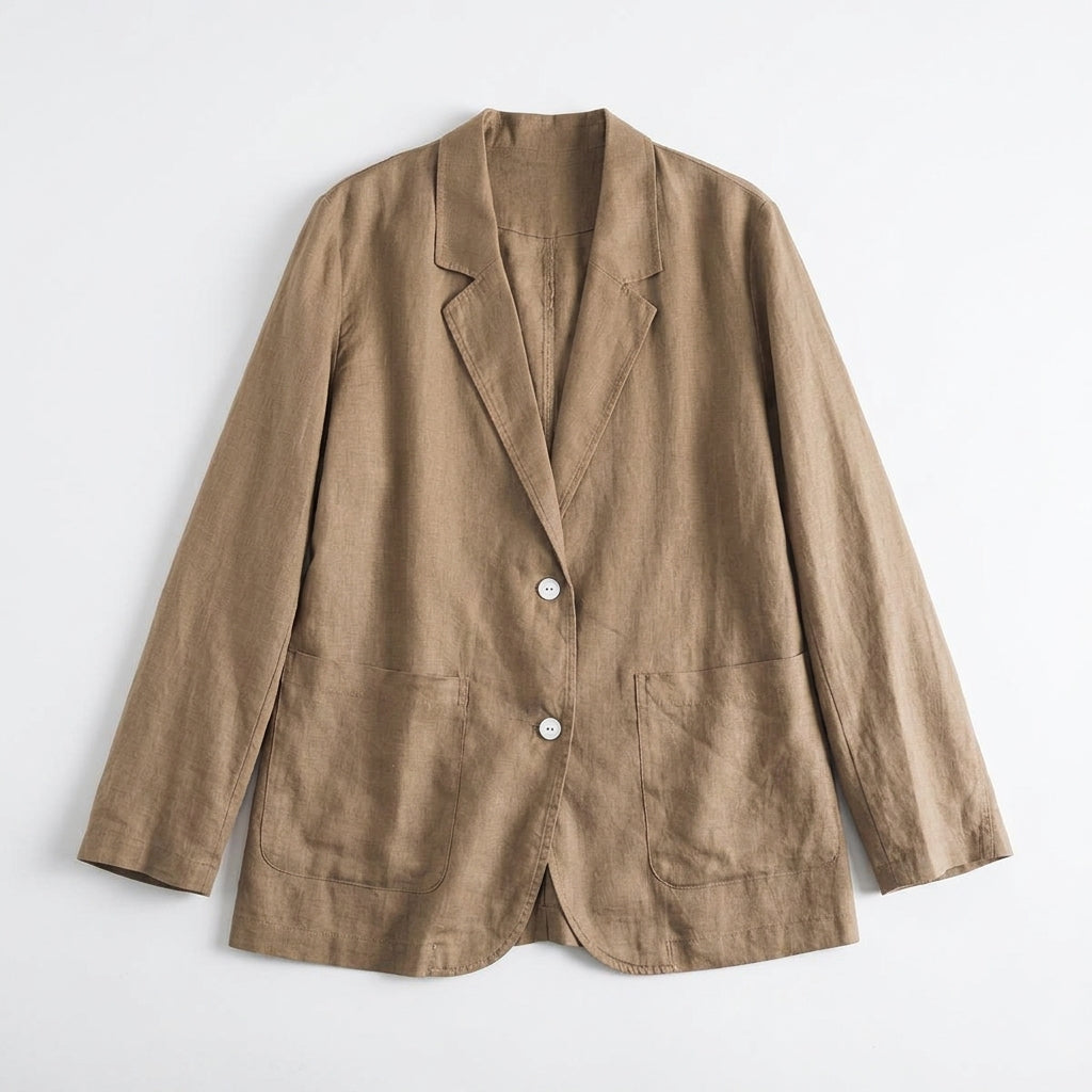 Esme – 95% Hemp Cropped Single-Breasted Blazer - Hilltop Nord