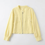 Romy – Cotton Linen Full Zip Bomber Jacket - Hilltop Nord