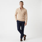 Soren – 100% Cotton Cable Knit Half Zip Sweater - Hilltop Nord