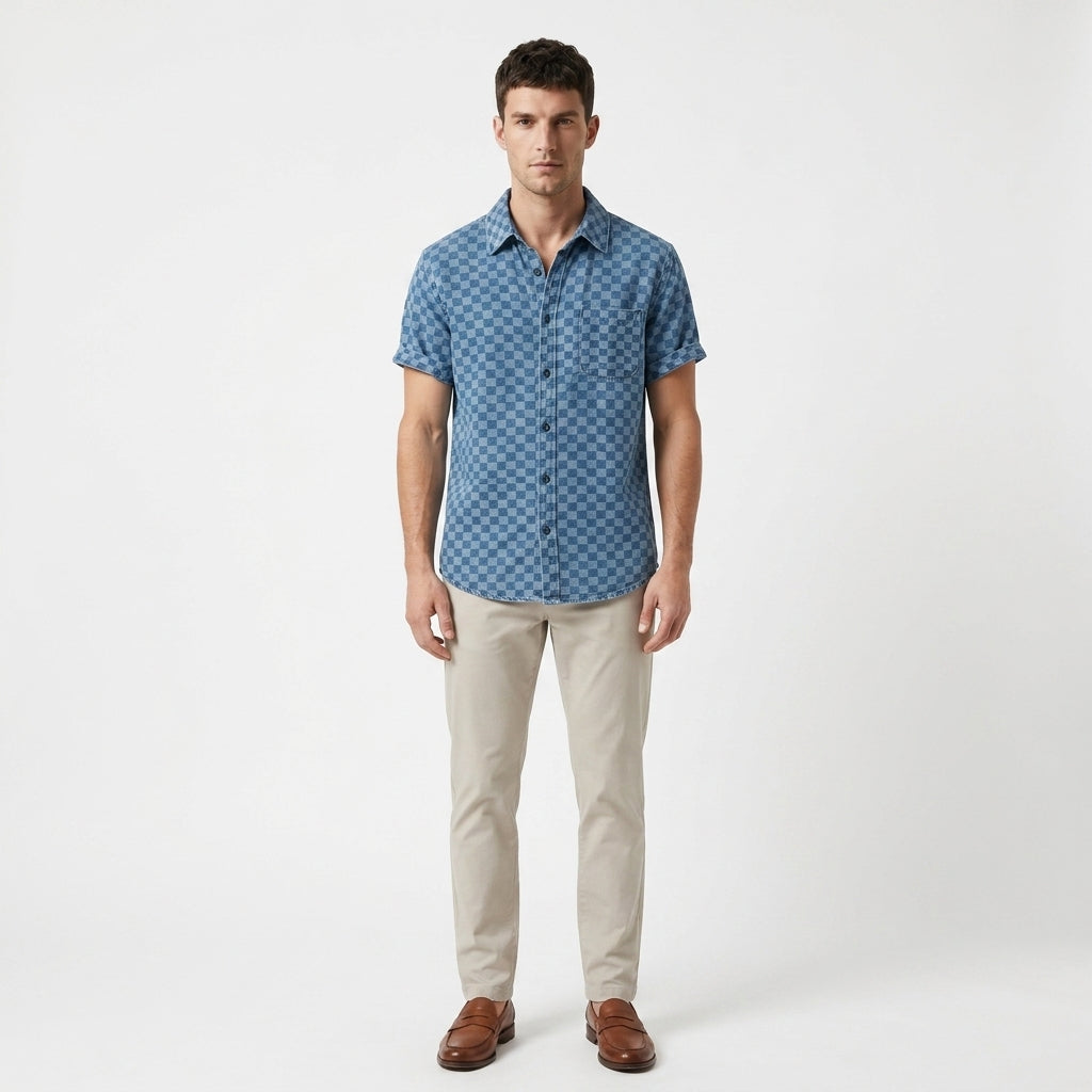 Rilo – 100% Cotton Denim Relaxed Overshirt - Hilltop Nord