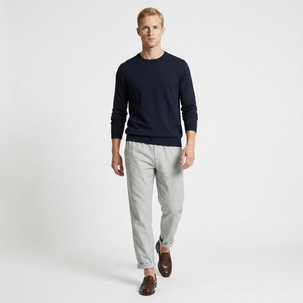 Lasse – 98% Cotton Drawstring Tapered Pants - Hilltop Nord