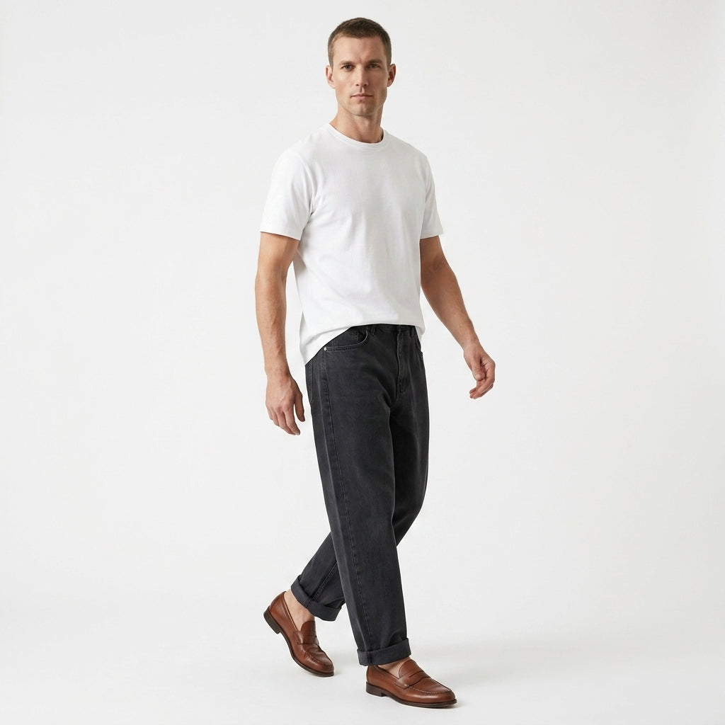 Piet – 100% Cotton Washed Wide-Leg Jeans - Hilltop Nord
