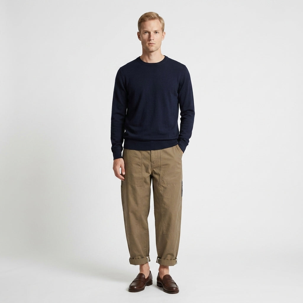 Nero – 100% Cotton Relaxed Cargo Trousers - Hilltop Nord