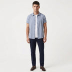 Santino – Cotton Relaxed Short Sleeve Shirt — Light Blue
