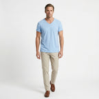 Matteo – 100% Cotton V-Neck Tee — Light Blue