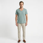 Matteo – 100% Cotton V-Neck Tee — Sage