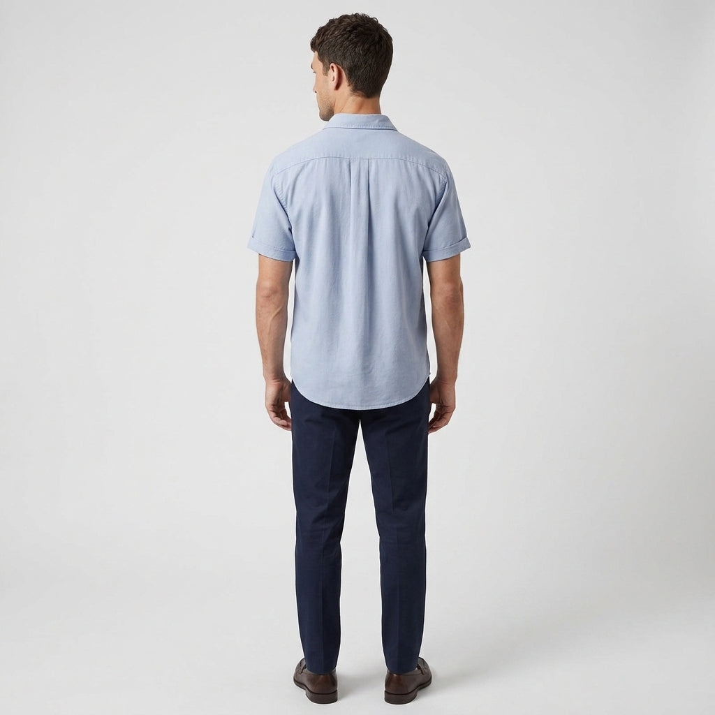 Santino – Cotton Relaxed Short Sleeve Shirt - Hilltop Nord